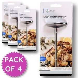 Pack Of 4 Meat Thermometer Meter Reader Round Tempered Glass ￼cooking Steak